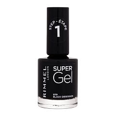 Lak za nohte Rimmel London Super Gel STEP1 12 ml 070  Black Obsession