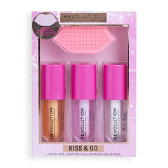 Olje za ustnice Makeup Revolution London Kiss & Go Lip Oil Set 4,5 ml Seti