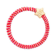 Elastika za lase By Eloise London Velvet Gold Star 1 kos Pink Fizz