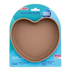 Posodica Canpol babies Silicone Suction Plate Heart Beige 300 ml