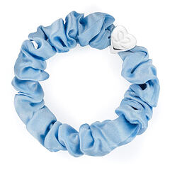 Elastika za lase By Eloise London Silk Scrunchie Silver Heart 1 kos Sky Blue