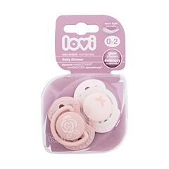 Duda LOVI Baby Shower Dynamic miniSoother Girl 0-2m 2 kos