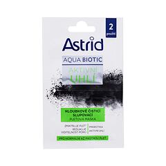 Maska za obraz Astrid Aqua Biotic Active Charcoal Cleansing Mask 2x8 ml