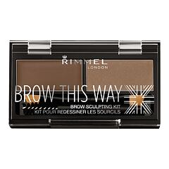 Paletka za obrvi Rimmel London Brow This Way 2,4 g 002 Medium Brown