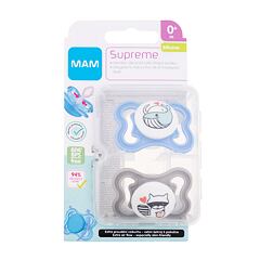 Duda MAM Supreme Silicone Pacifier 0m+ Blue & Grey 2 kos