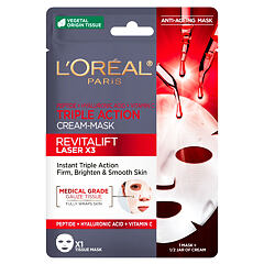 Maska za obraz L'Oréal Paris Revitalift Laser X3 Triple Action Tissue Mask 28 g