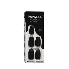 Umetni nohti Kiss imPRESS Color Coffin Shape 30 kos 512 All Black