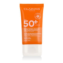 Zaščita pred soncem za obraz Clarins Sun Care Youth-Protecting Face Sunscreen SPF50+ 50 ml