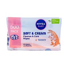 Čistilni robčki Nivea Baby Soft & Cream Cleanse & Care Wipes 2x57 kos