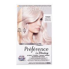 Barva za lase L'Oréal Paris Préférence Le Blonding Toner 60 ml Platinum Pearl poškodovana škatla