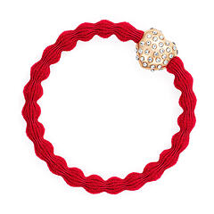 Elastika za lase By Eloise London Bling Charms Diamanté Bubble Heart 1 kos Cherry Red