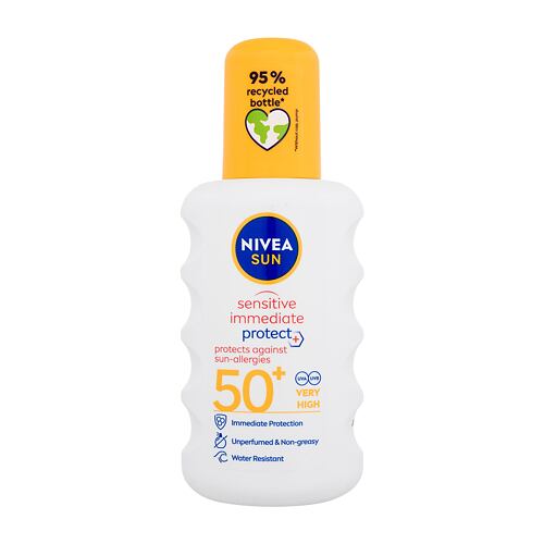 Zaščita pred soncem za telo Nivea Sun Sensitive Immediate Protect+ Sun-Allergy SPF50+ 200 ml