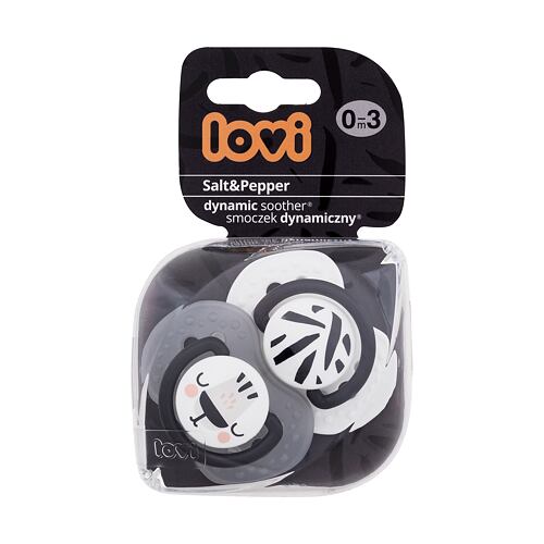 Duda LOVI Salt&Pepper Dynamic Soother 0-3m 2 kos