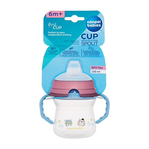 Skodelica Canpol babies Bonjour Paris First Cup Blue 6m+ 150 ml