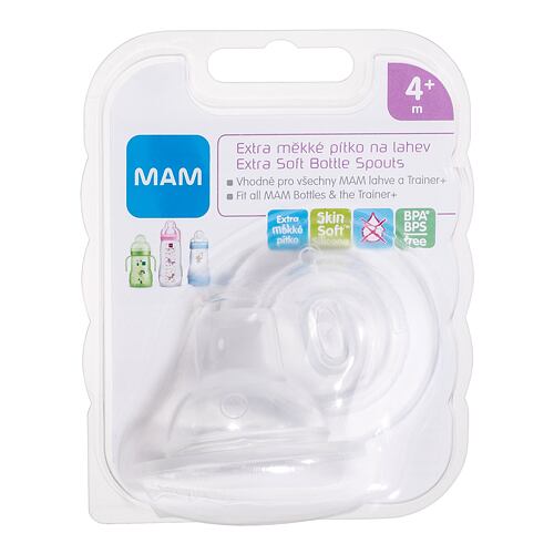 Cucelj MAM Teat Extra Soft Bottle Spouts 4m+ 2 kos