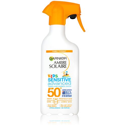 Zaščita pred soncem za telo Garnier Ambre Solaire Kids Sensitive Advanced Spray SPF50+ 270 ml