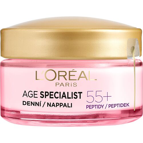 Dnevna krema za obraz L'Oréal Paris Age Specialist 55+ Anti-Wrinkle Brightening Care 50 ml