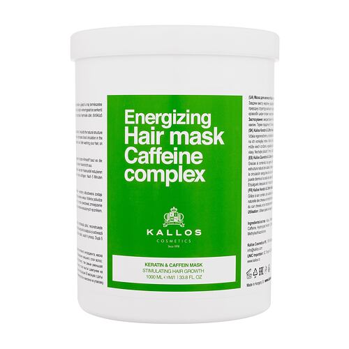 Maska za lase Kallos Cosmetics Caffeine Complex Energizing Hair Mask 1000 ml