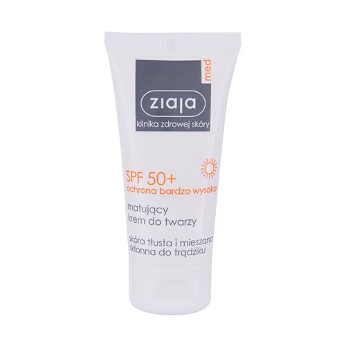 Zaščita pred soncem za obraz Ziaja Med Protective Matifying SPF50+ 50 ml