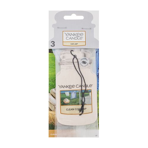 Osvežilci za vozilo Yankee Candle Clean Cotton Car Jar 3 kos