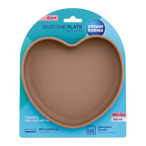 Posodica Canpol babies Silicone Suction Plate Heart Beige 300 ml