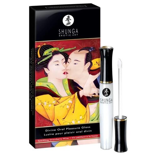 Erotična kozmetika Shunga Divine Oral Pleasure Gloss Sparkling Strawberry Wine 10 ml