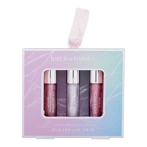 Glos za ustnice Baylis & Harding Jojoba, Vanilla & Almond Oil Signature Collection Glossy Lip Trio 2,5 ml Seti