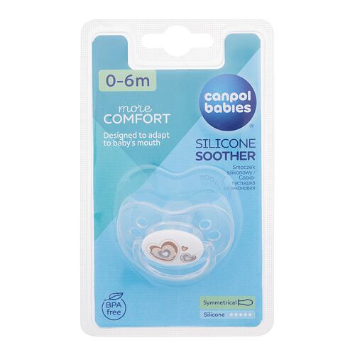 Duda Canpol babies Newborn Baby More Comfort Silicone Soother Hearts 0-6m 1 kos