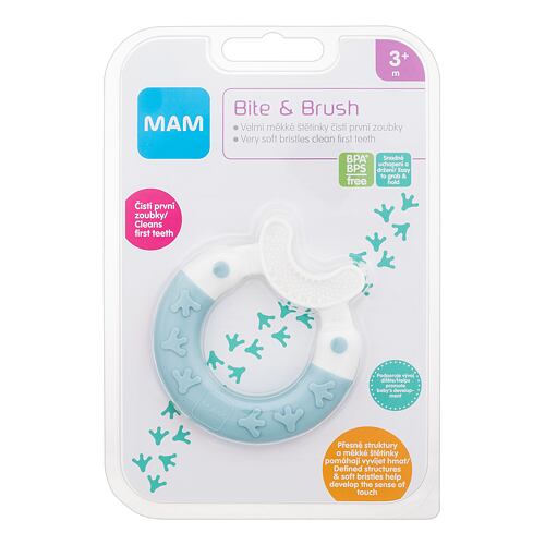 Grizalo MAM Bite & Brush Teether 3m+ Turquoise 1 kos