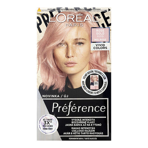 Barva za lase L'Oréal Paris Préférence Vivid Colors 60 ml 9.213 Rose Gold