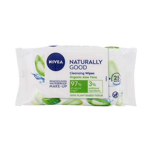 Čistilni robčki Nivea Naturally Good Organic Aloe Vera 25 kos