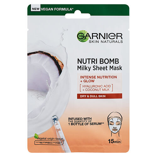 Maska za obraz Garnier Skin Naturals Nutri Bomb Coconut + Hyaluronic Acid 1 kos