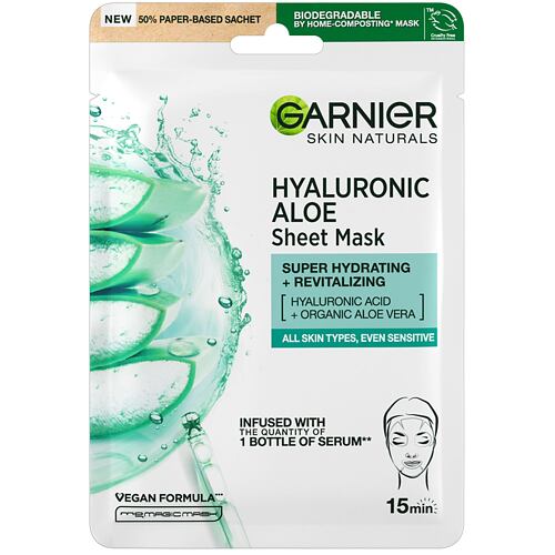 Maska za obraz Garnier Skin Naturals Hyaluronic Aloe Serum Tissue Mask 1 kos