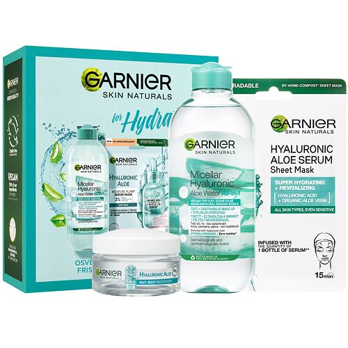 Gel za obraz Garnier Skin Naturals Hyaluronic Aloe for Hydrating 50 ml Seti