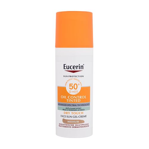 Zaščita pred soncem za obraz Eucerin Sun Oil Control Tinted Dry Touch Sun Gel-Cream SPF50+ 50 ml Medium