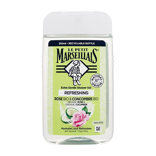 Gel za prhanje Le Petit Marseillais Extra Gentle Shower Gel Bio Rose & Bio Cucumber 250 ml