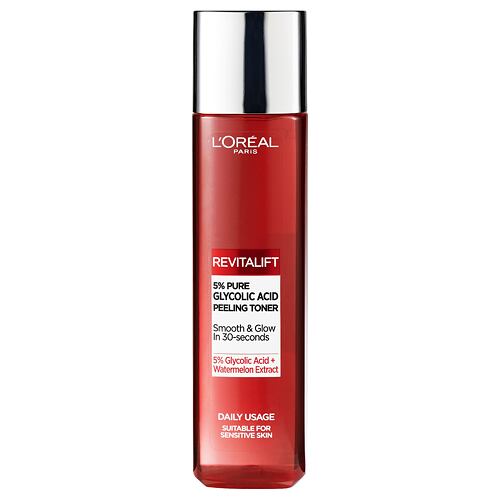 Losjon in sprej za obraz L'Oréal Paris Revitalift 5% Pure Glycolic Acid Peeling Toner 180 ml