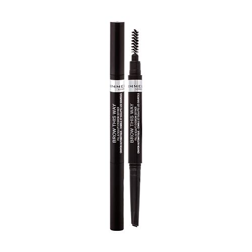 Svinčnik za obrvi Rimmel London Brow This Way Fill & Sculpt 0,25 g 004 Soft Black