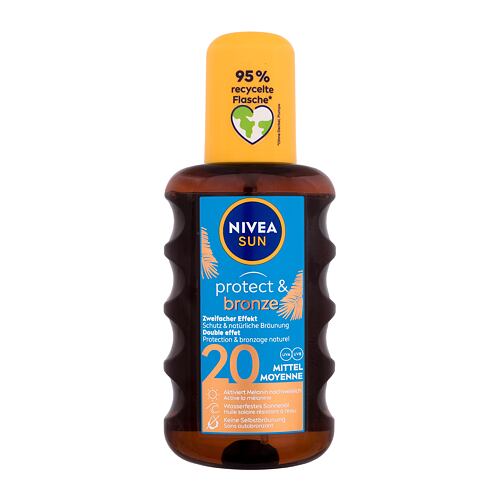 Zaščita pred soncem za telo Nivea Sun Protect & Bronze Oil Spray SPF20 200 ml