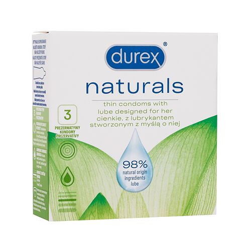 Kondomi Durex Naturals 3 kos