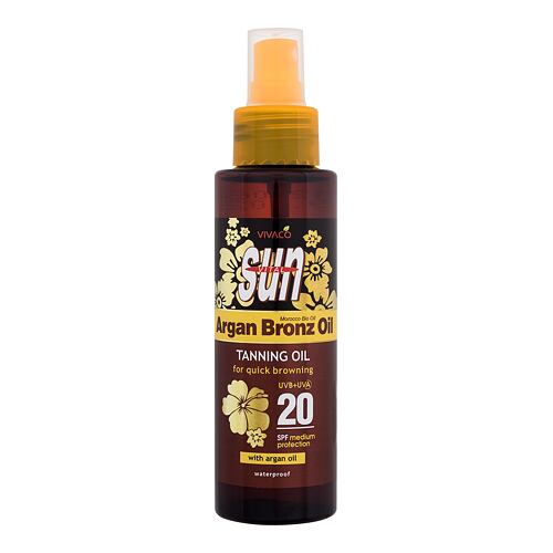 Zaščita pred soncem za telo Vivaco Sun Argan Bronz Oil Tanning Oil SPF20 100 ml