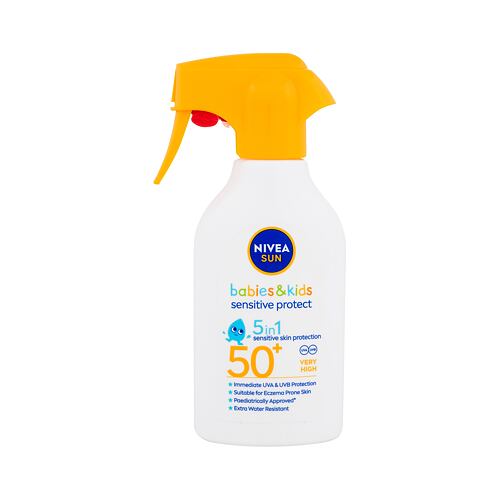 Zaščita pred soncem za telo Nivea Sun Babies & Kids Sensitive Protect Spray SPF50+ 270 ml