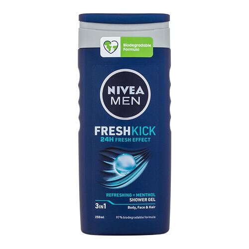 Gel za prhanje Nivea Men Fresh Kick Shower Gel 3in1 250 ml