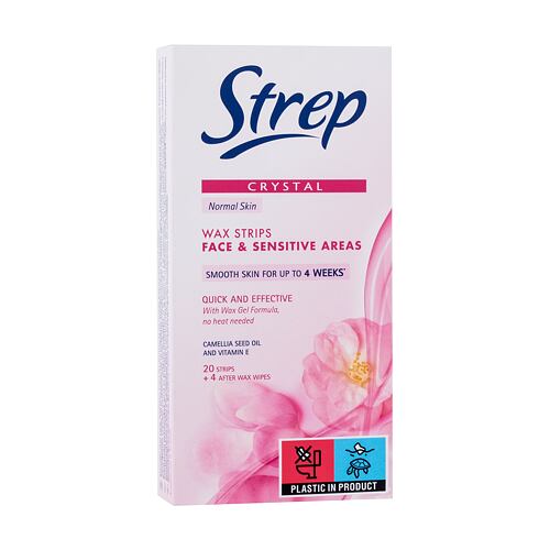 Izdelki za depilacijo Strep Crystal Wax Strips Face & Sensitive Areas Normal Skin 20 kos