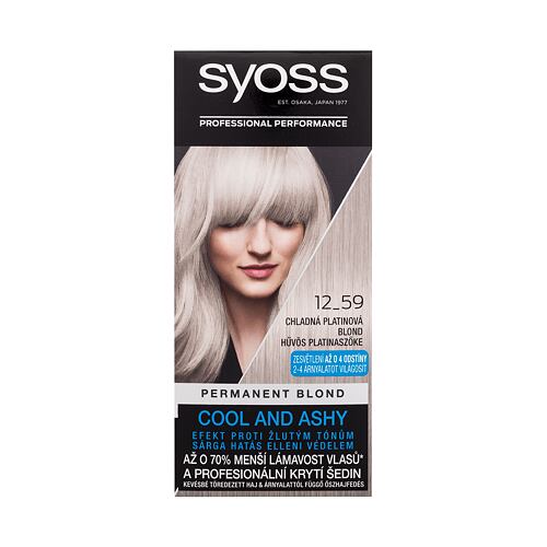 Barva za lase Syoss Permanent Coloration Permanent Blond 50 ml 12-59 Cool Platinum Blond