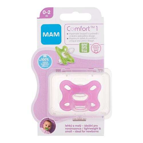 Duda MAM Comfort 1 Silicone Pacifier 0-2m Pink 1 kos