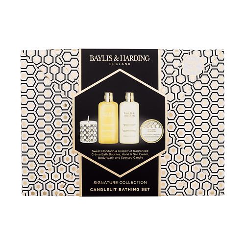 Gel za prhanje Baylis & Harding Sweet Mandarin & Grapefruit Signature Collection Candlelit Bathing Set 300 ml Seti