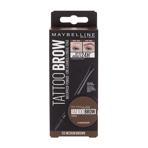 Gel za obrvi Maybelline Tattoo Brow Lasting Color Pomade 4 g 03 Medium Brown