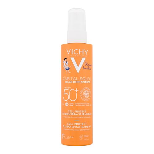 Zaščita pred soncem za telo Vichy Capital Soleil Kids Cell Protect Water Fluid Spray SPF50+ 200 ml