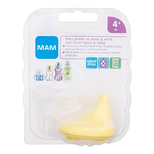 Skodelica MAM Spout & Valve Soft Touch 4m+ Yellow 1 kos